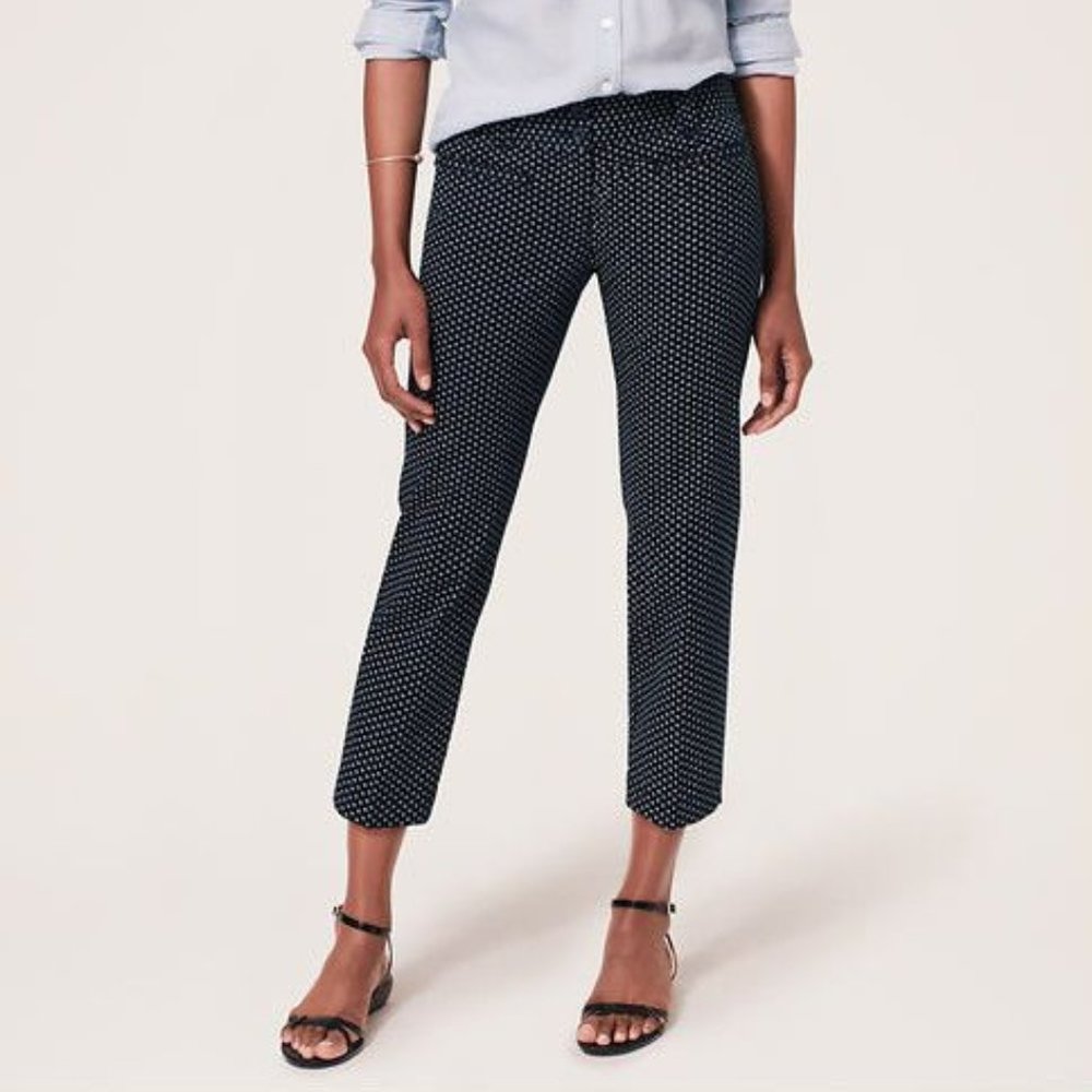 Ann Taylor LOFT Petite Floral Print Stretch Cotton Cropped Pants in Marisa Fit